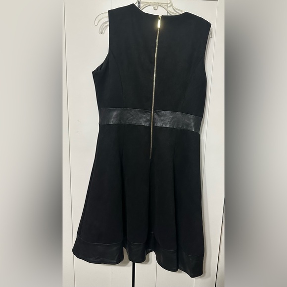 Calvin Klein Black Dress with Leather Accent - Picture 2 of 5